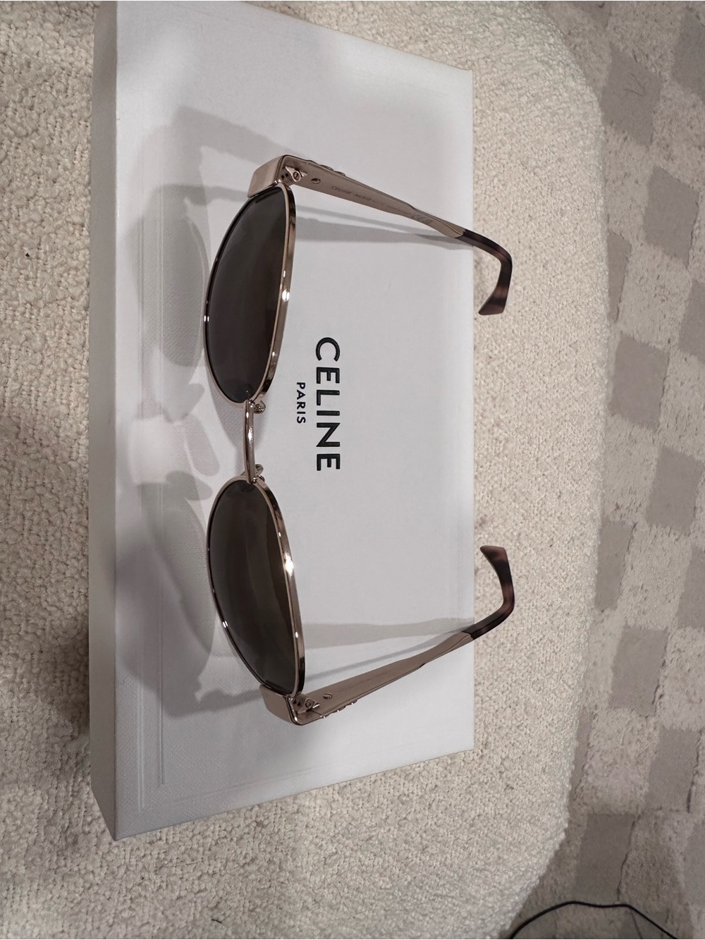 Like NEW- Celine Brown Lens Rose Gold Frame Oval Sunglasses - Picture 3 of 5